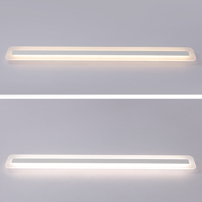 Linear LED Flush Mount Light Fixture with Acrylic Shade for Hallway Porch