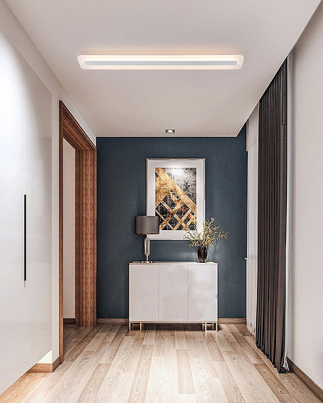 Linear LED Flush Mount Light Fixture with Acrylic Shade for Hallway Porch