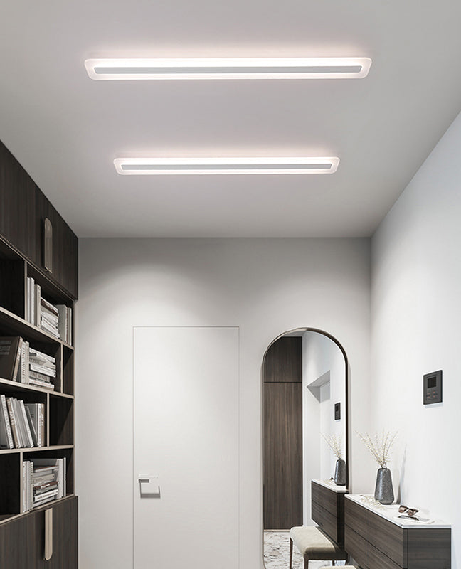 Linear LED Flush Mount Light Fixture with Acrylic Shade for Hallway Porch