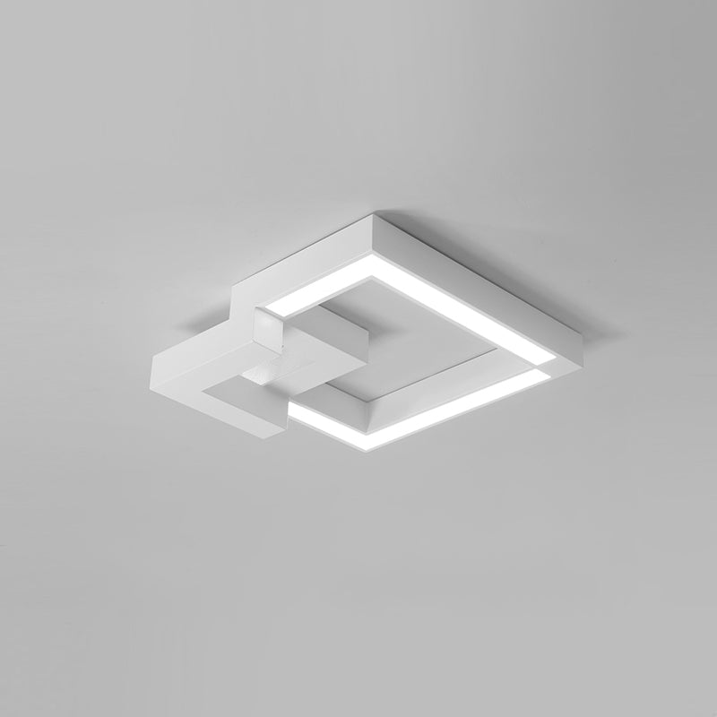 Luminaire de plafond encastré carré contemporain en métal pour salon