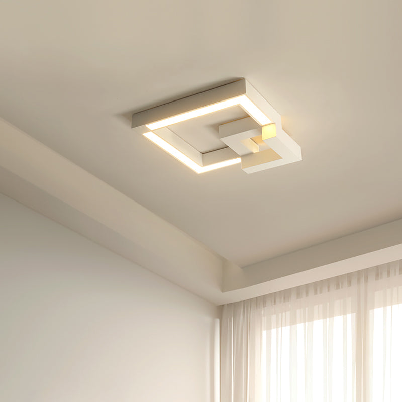 Luminaire de plafond encastré carré contemporain en métal pour salon