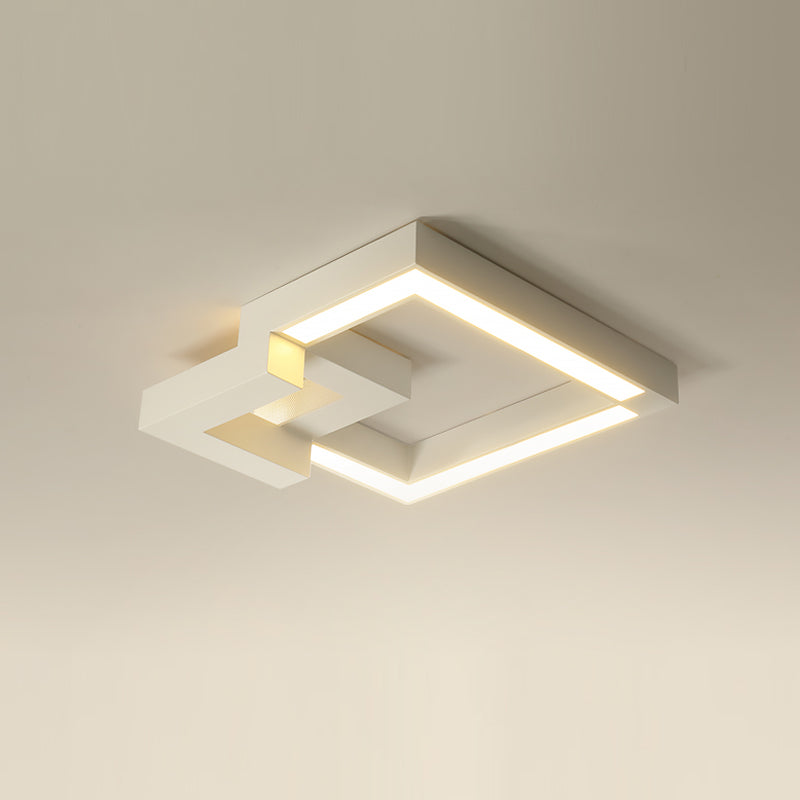 Luminaire de plafond encastré carré contemporain en métal pour salon