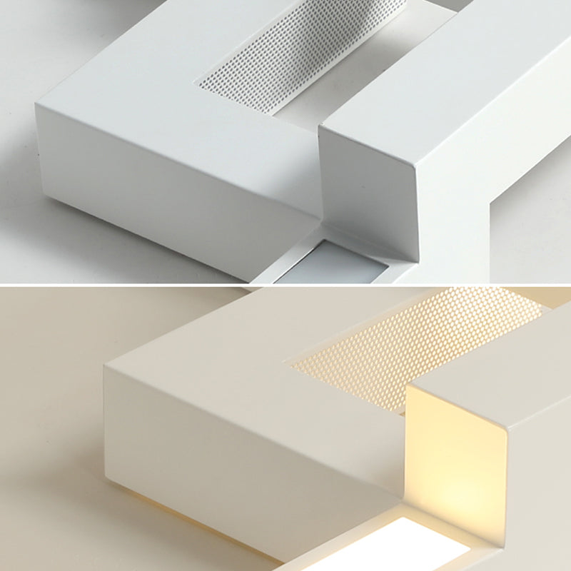 Luminaire de plafond encastré carré contemporain en métal pour salon