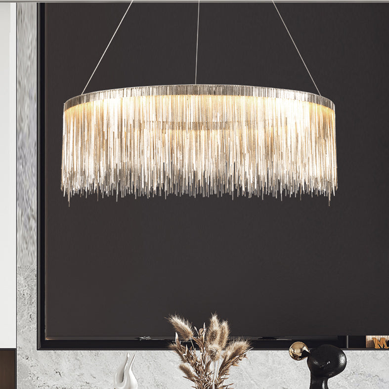 Luz de la cadena de lámpara posmoderna Cadena de metal Luz colgante de luz para sala de estar