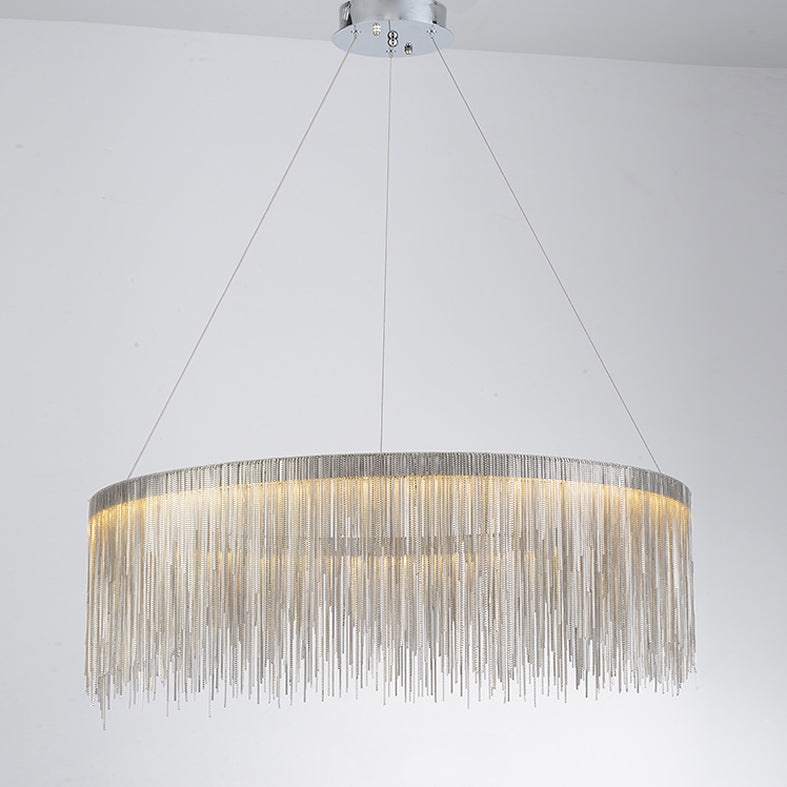 Postmodern Chandelier Lighting Metal Chain Pendant Light Fixture for Living Room