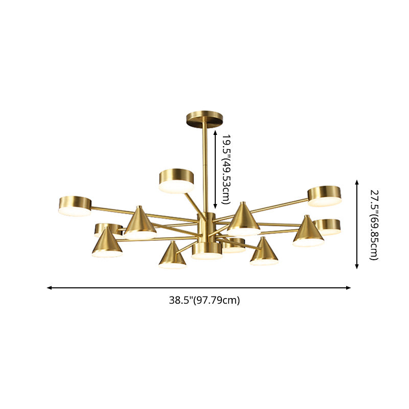 Brass Chandelier Lighting Postmodern Pendant Lamp for Living Room Dinning Room