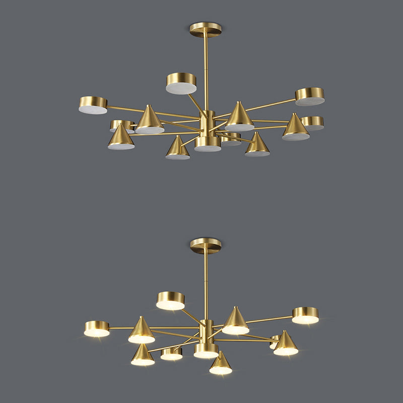 Brass Chandelier Lighting Postmodern Pendant Lamp for Living Room Dinning Room