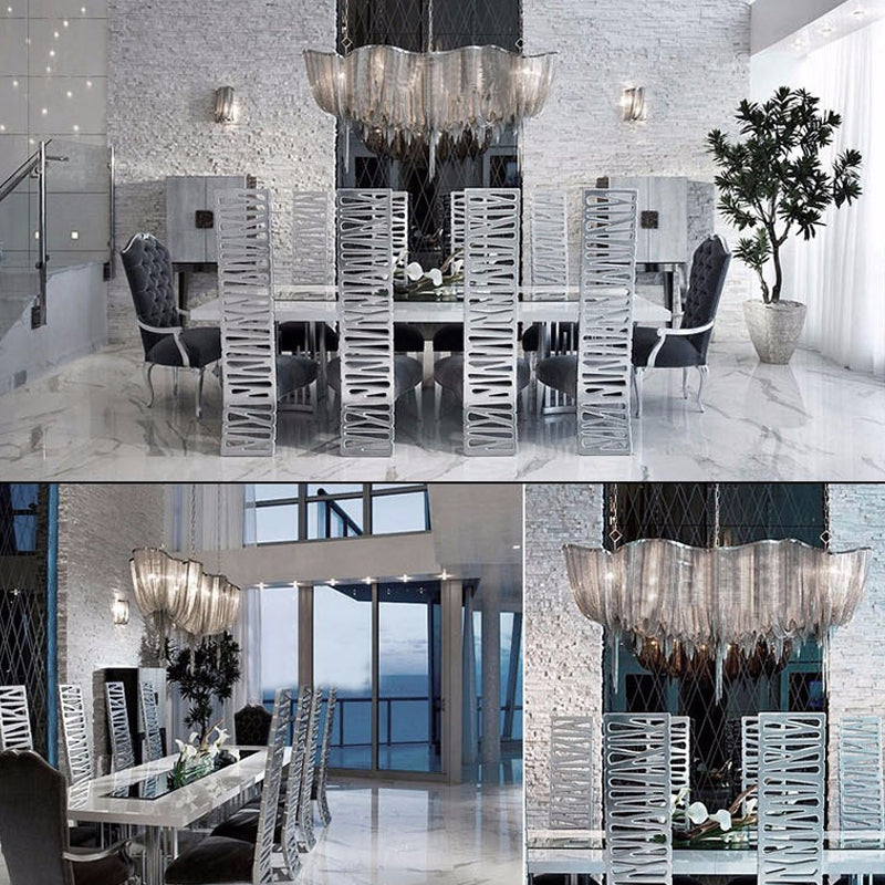 Large Metal Chandelier Postmodern Chandelier Pendant Light in Gold for Hotel Lobby