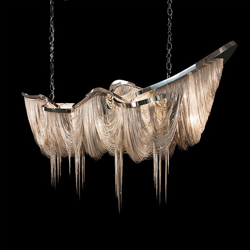 Metal Chain Chandelier Postmodern Ceiling Hung Fixtures for Living Room Dinning Room