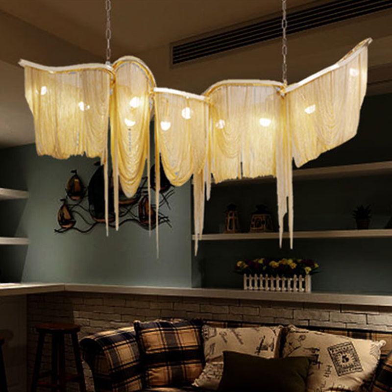 Metal Chain Chandelier Postmodern Ceiling Hung Fixtures for Living Room Dinning Room