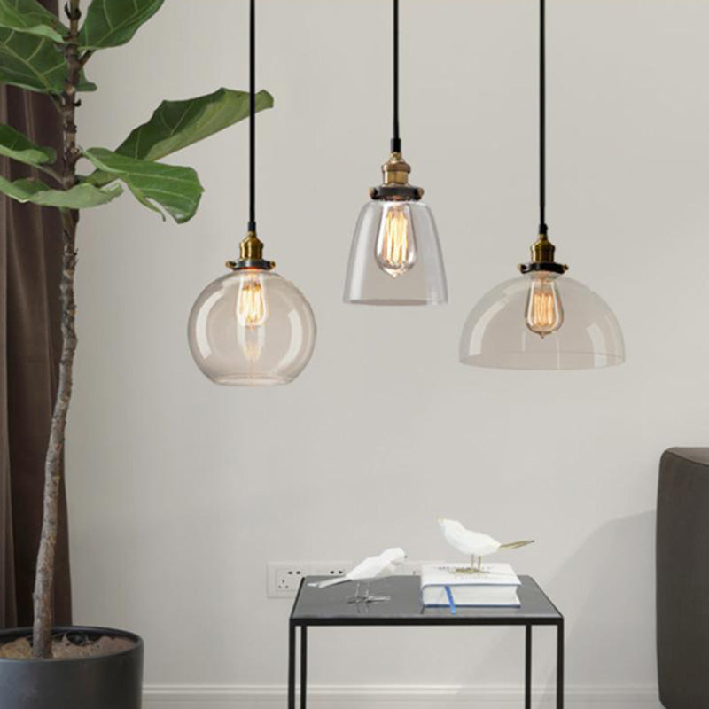 1 luminaire de suspension en verre industriel léger léger pour restaurant