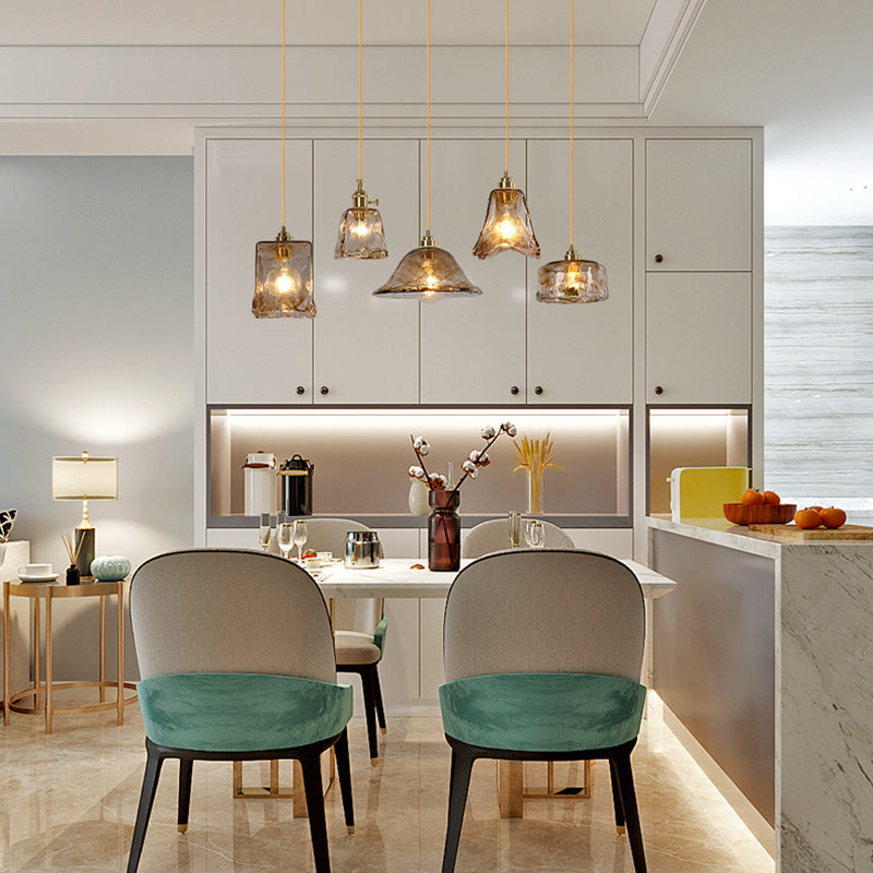Brass Glass Impiccing a sospensione Light Industrial Single a Cioncant Lights per ristorante
