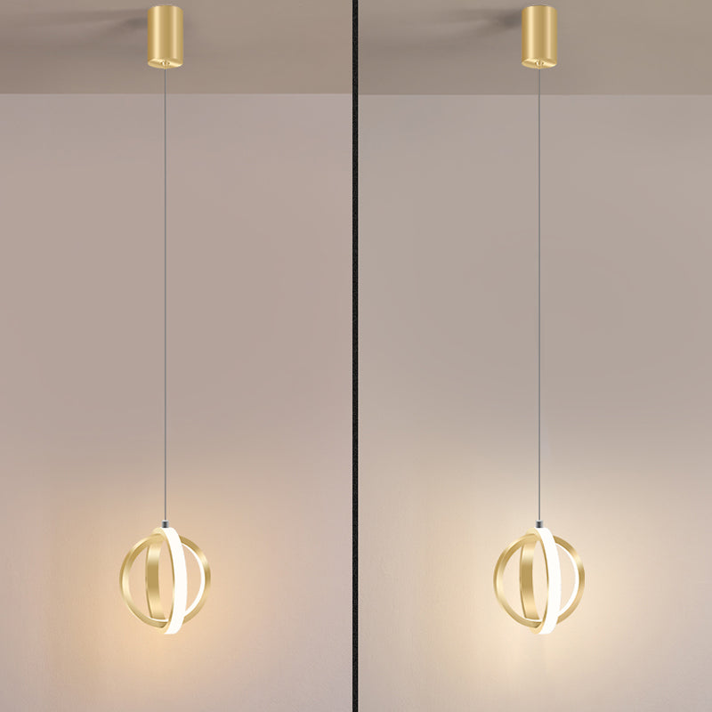 Metal Circles Hanging Pendant Light Minimalist Style LED Suspension Pendant Light