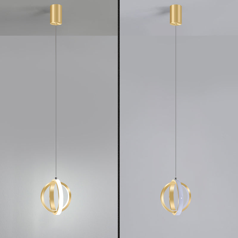 Metal Circles Hanging Pendant Light Minimalist Style LED Suspension Pendant Light