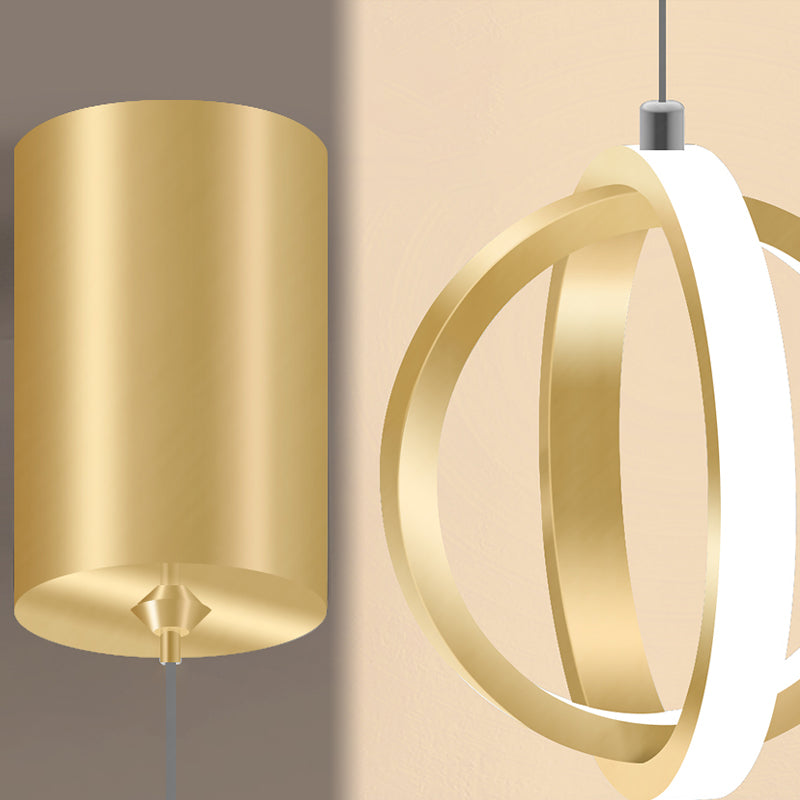 Metal Circles Hanging Pendant Light Minimalist Style LED Suspension Pendant Light