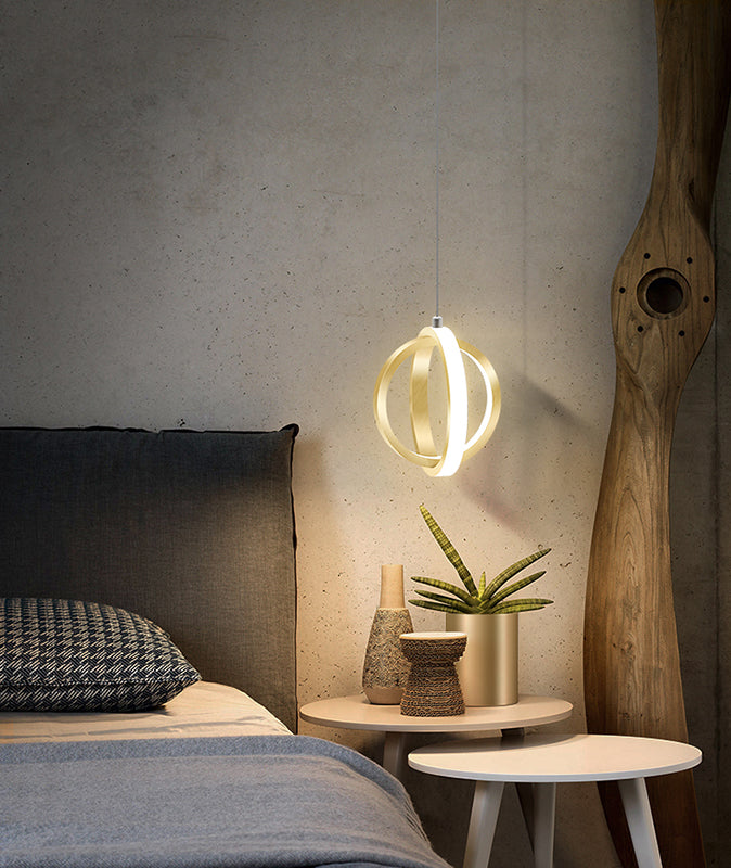 Metal Circles Hanging Pendant Light Minimalist Style LED Suspension Pendant Light