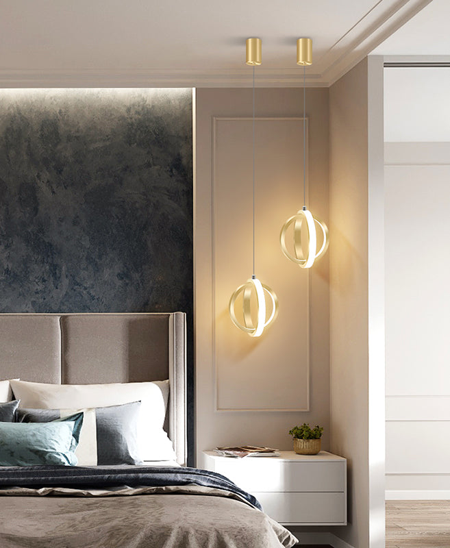 Metal Circles Hanging Pendant Light Minimalist Style LED Suspension Pendant Light