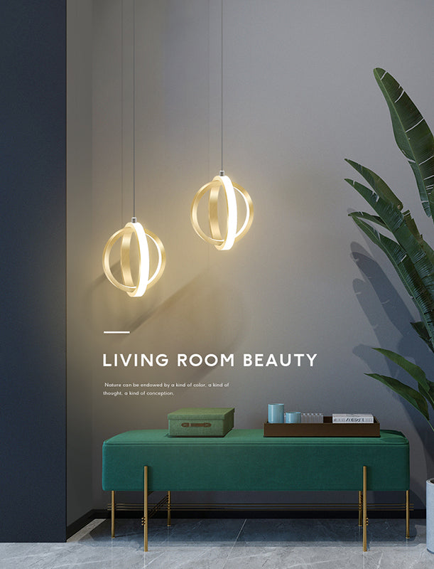 Metal Circles Hanging Pendant Light Minimalist Style LED Suspension Pendant Light