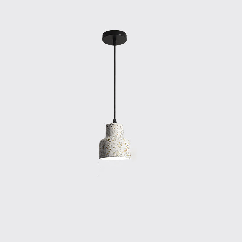 Funzione illuminazione a sospensione ombreggiata in terrazzo in stile minimalista a soffitto appeso in bianco