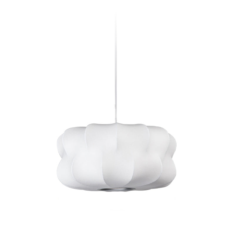 Shaded Living Room Hanging Pendant Light Fabric Modern Down Lighting Pendant in White
