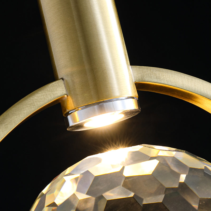 Global Hanging Pendant Light Nordic Crystal Bedroom Down Lighting Pendant in Gold