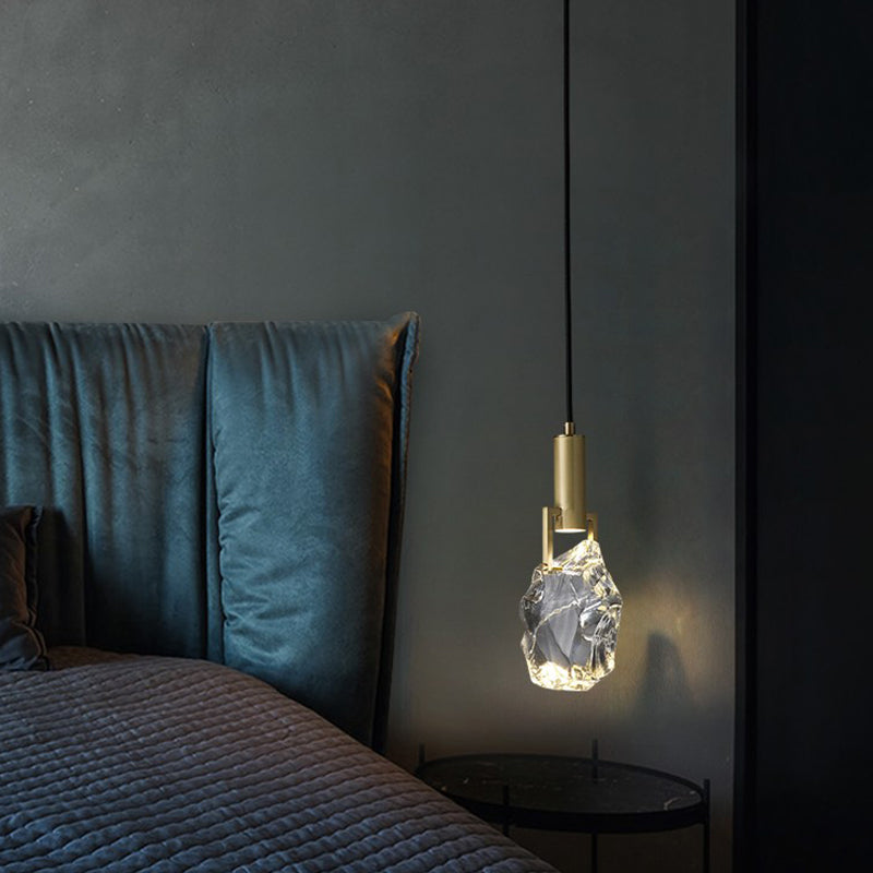Shaded Bedroom Ceiling Hung Fixture Crystal Minimalist Style Ceiling Pendant Light