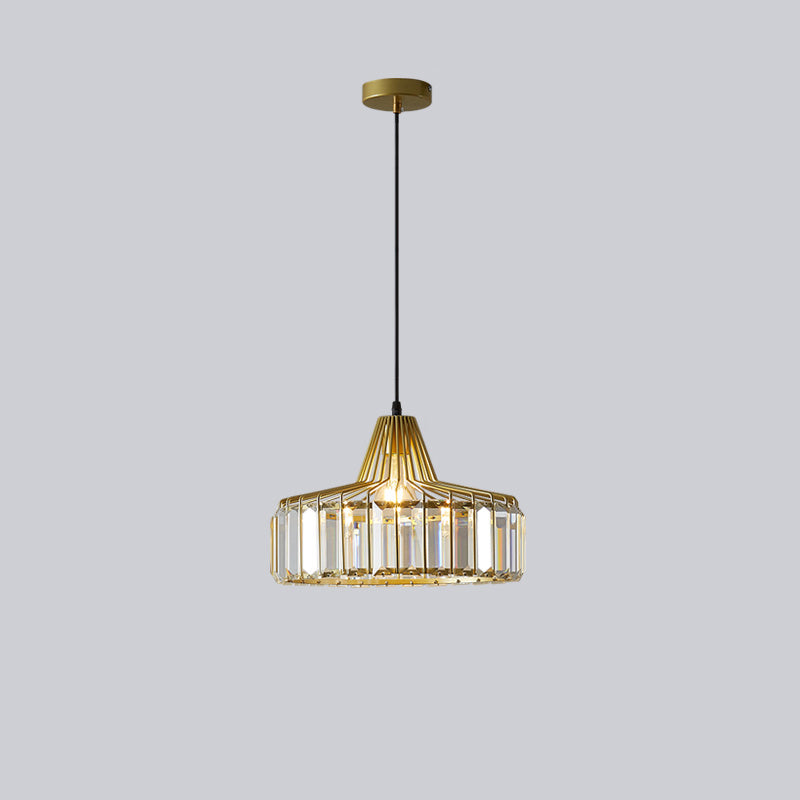 Crystal Drum Pendant Ceiling Light Simplicity Hanging Ceiling Light for Dinning Room