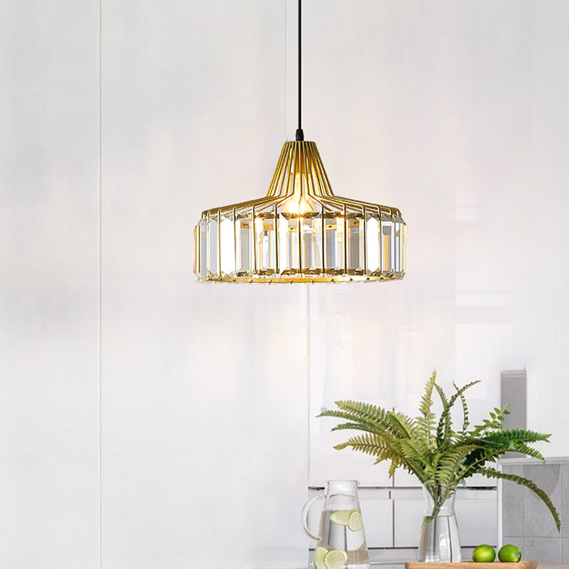 Crystal Drum Pendant Ceiling Light Simplicity Hanging Ceiling Light for Dinning Room