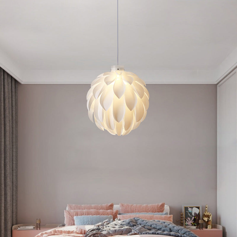 Acrylic Global Pendant Lighting Fixture Modern Style White Hanging Ceiling Light