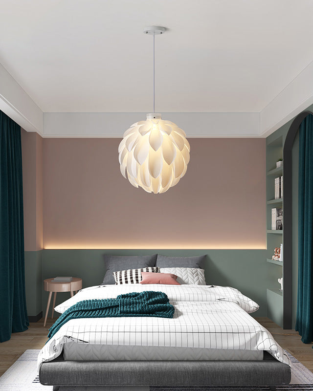 Acrylic Global Pendant Lighting Fixture Modern Style White Hanging Ceiling Light