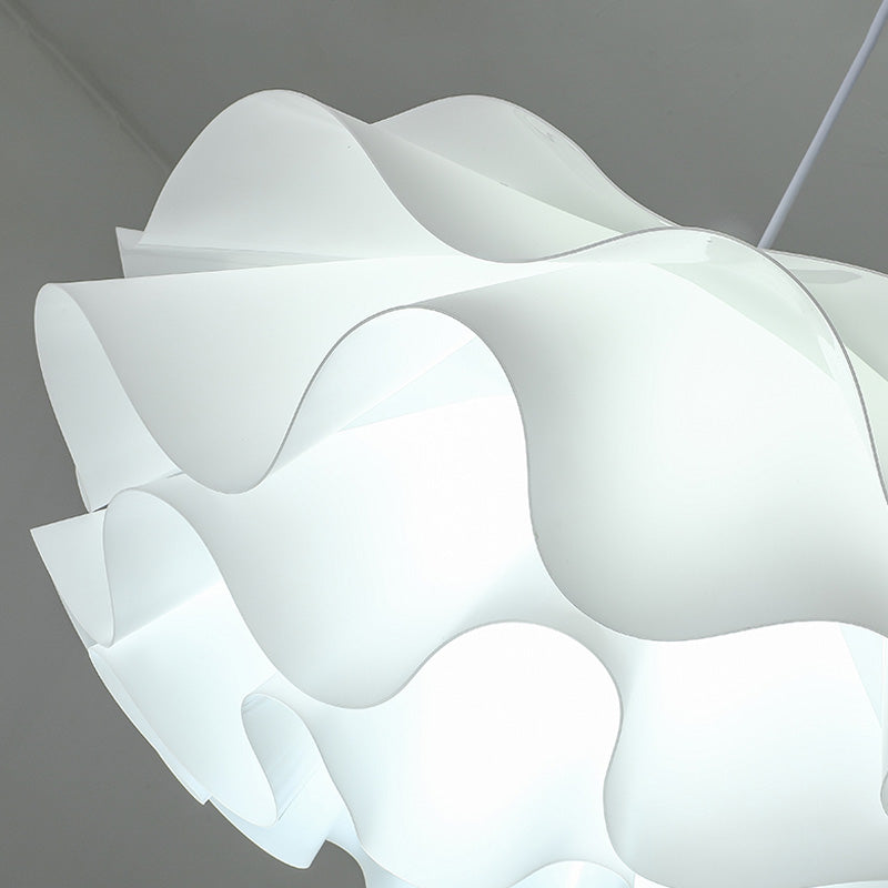 Simple Flower Pendant Light Fixture Acrylic Bedroom Pendant Ceiling Light in White