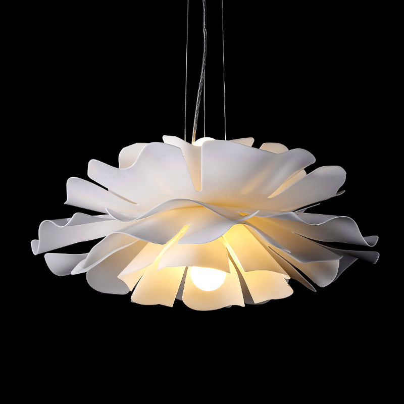 Bedroom Pendant Ceiling Light Nordic White Pendant Light Kit with Floral Acrylic Shade