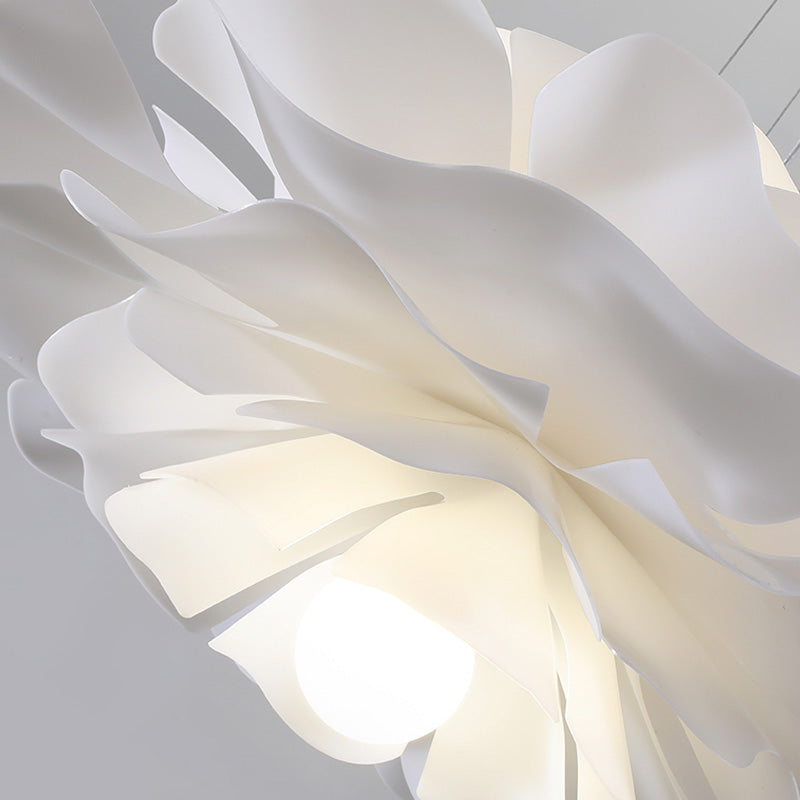 Bedroom Pendant Ceiling Light Nordic White Pendant Light Kit with Floral Acrylic Shade