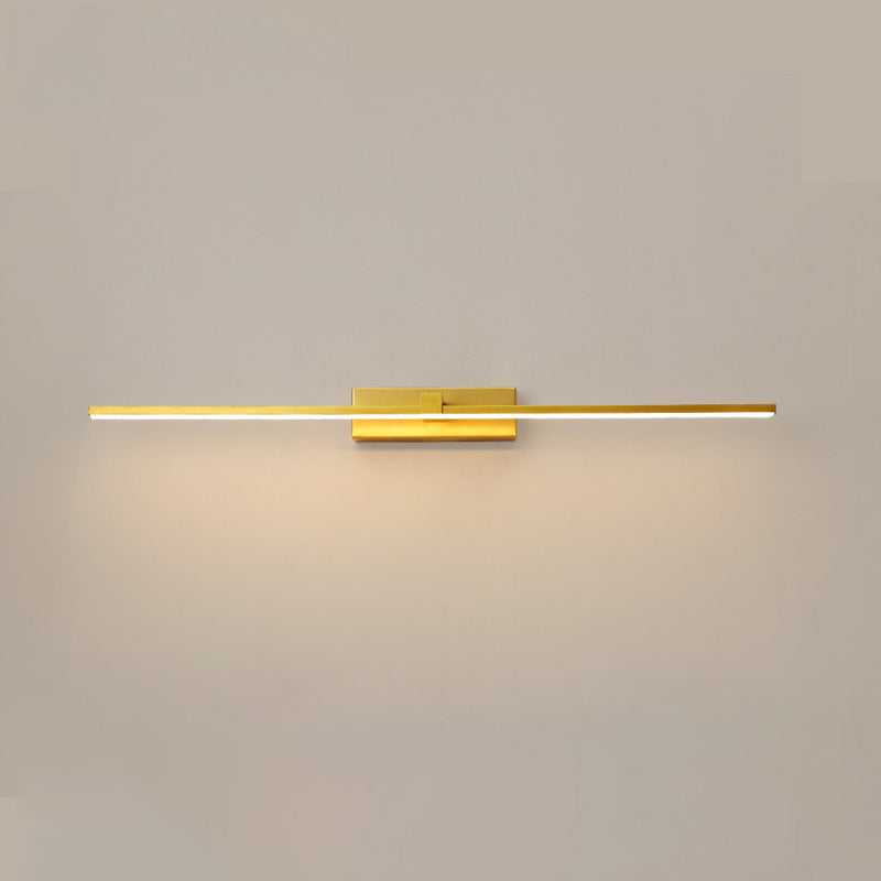 Luces de pared de tocador lineal Simplicidad posmoderna Disparo de pared acrílico para baño