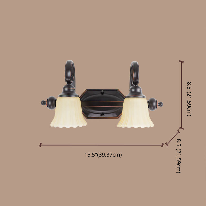 Traditionelle Einfachheit Bell Eitelkeit Leuchten gerippte Glaswandhalterung Leuchte Leuchte