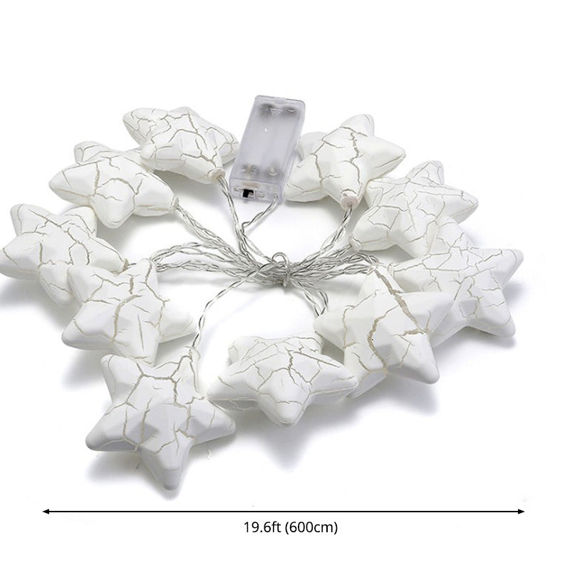 Nordic Crackled Star Shaped String Light Plastic Bedroom LED Light Strip