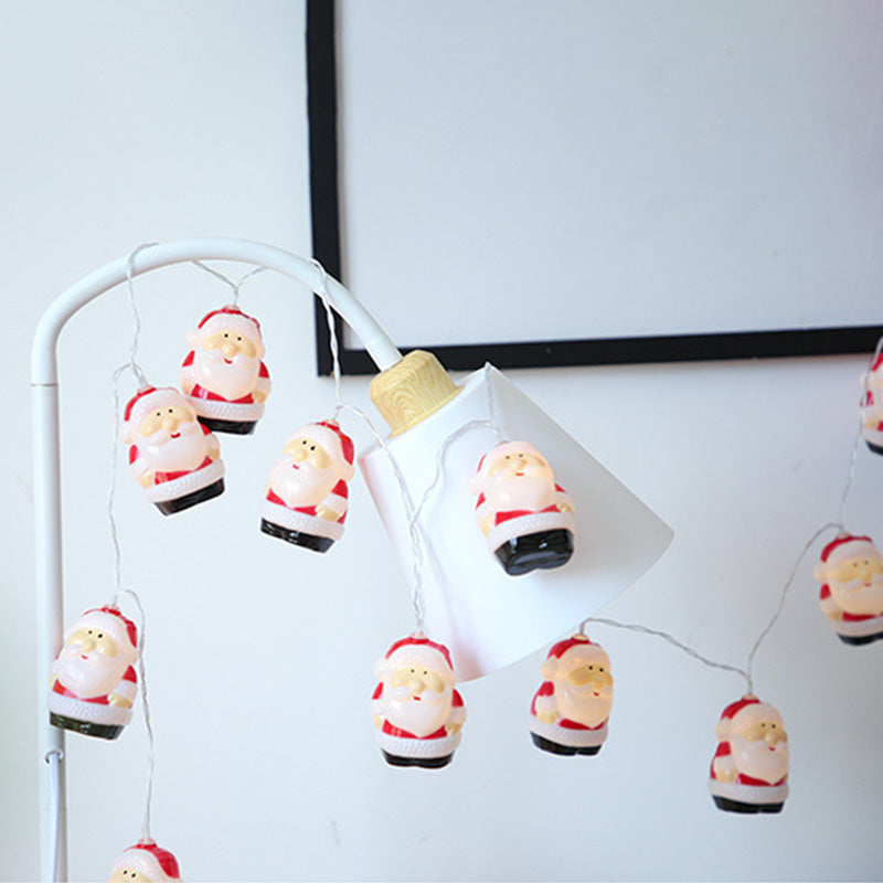 Cartoon Santa Claus Christmas Lamp Plastic Indoor LED String Light in Red