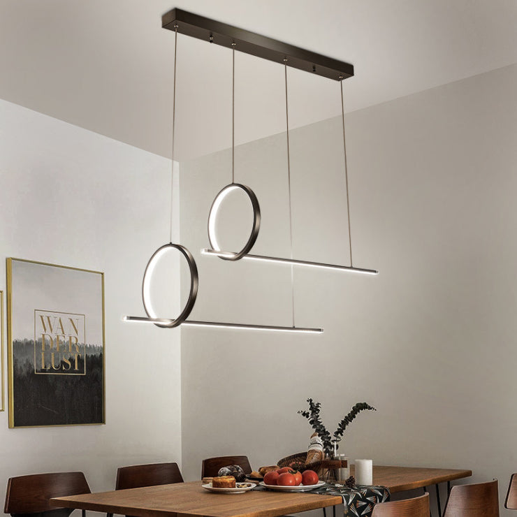 Luci dell'isola lineare moderna cucina illuminazione isola metallo 3 lampada da isola luminosa