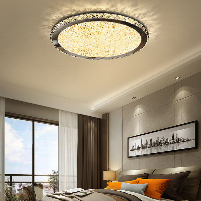 Modern Crystal Flush Mount Light Fixtures 1-Light LED Flush Mount for Bedroom