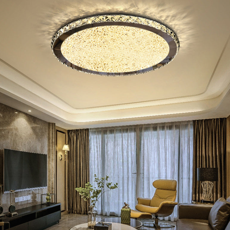 Modern Crystal Flush Mount Light Fixtures 1-Light LED Flush Mount for Bedroom