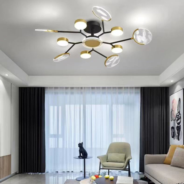 Soporte empotrado moderno lineal de acrílico de Sputnik de las luces de techo rasantes de la sala de estar LED