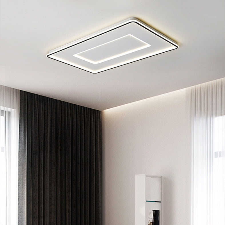 Luminaire de plafond encastré carré contemporain en métal pour chambre à coucher