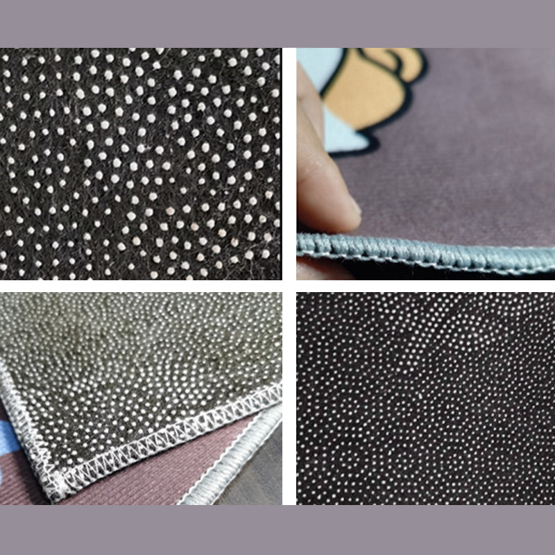 Modern Living Room Carpet Marble Pattern Washable Area Rug Polyester Carpet with Non-Slip Backing