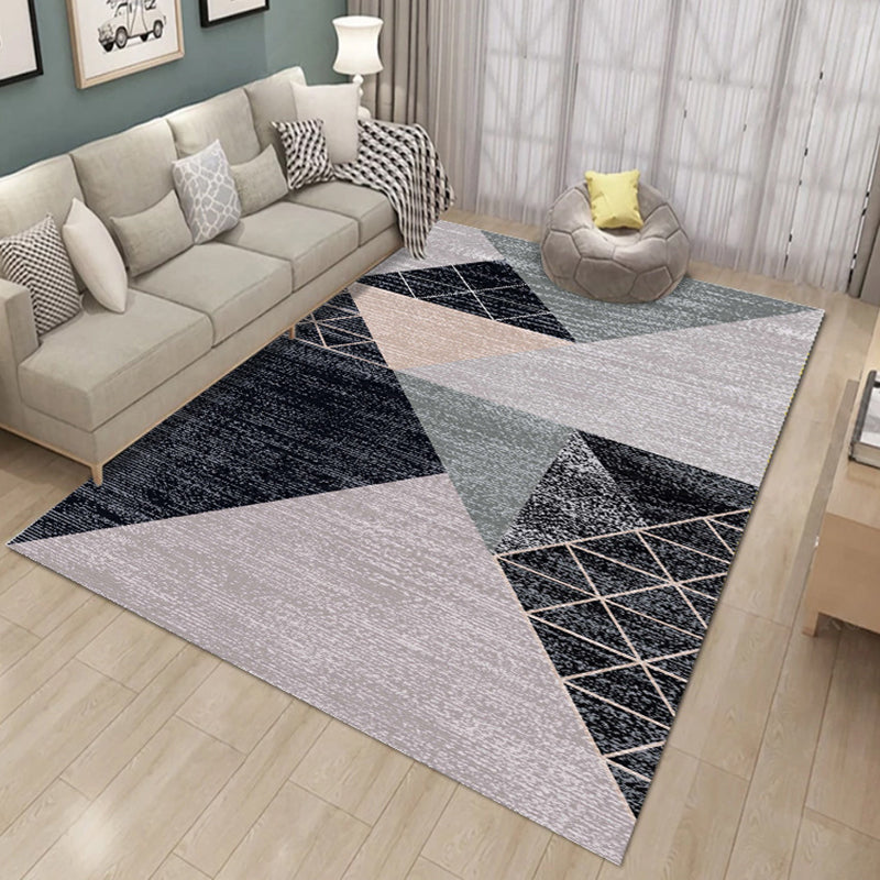 Geometric Indoor Rug Washable Modern Area Rug Polyester Stain Resistant Carpet for Living Room