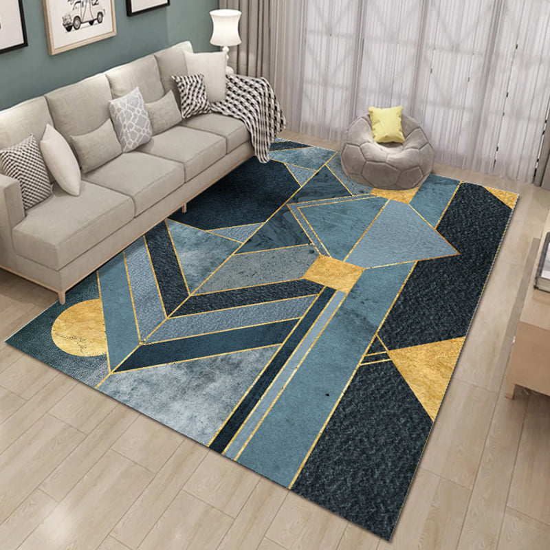 Geometric Indoor Rug Washable Modern Area Rug Polyester Stain Resistant Carpet for Living Room