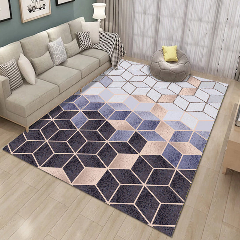 Geometric Indoor Rug Washable Modern Area Rug Polyester Stain Resistant Carpet for Living Room