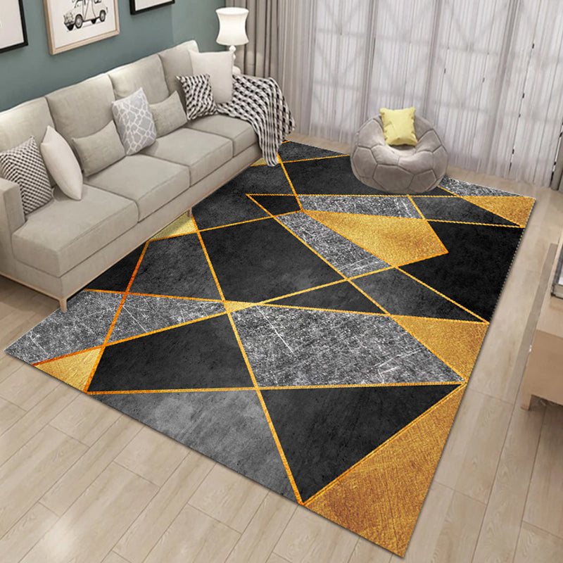 Geometric Indoor Rug Washable Modern Area Rug Polyester Stain Resistant Carpet for Living Room