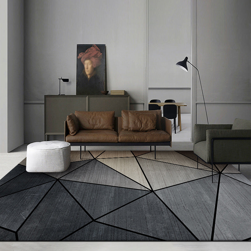 Classic Geometric Indoor Rug Modern Indoor Rug Stain Resistant Polyester Carpet for Living Room