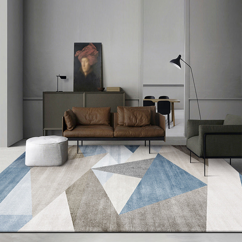 Classic Geometric Indoor Rug Modern Indoor Rug Stain Resistant Polyester Carpet for Living Room