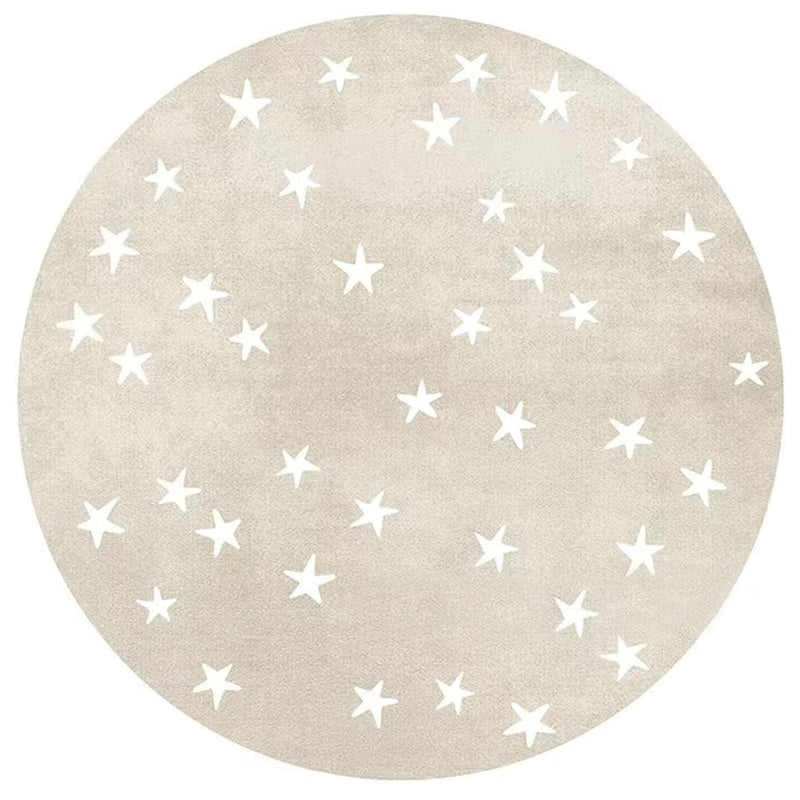 Artistic Indoor Rug Star Print Washable Carpet Living Room Polyster Rug with Non-Slip Backing